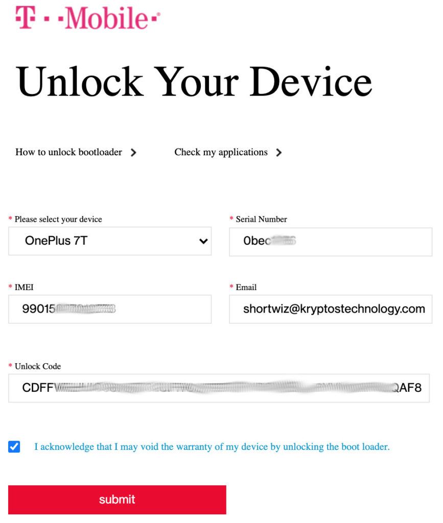 I recently bought an OnePlus 7T from T-Mobile,but i need to Unlock Oneplus 7T bootloader, to flash to the oneplus 7T international software...